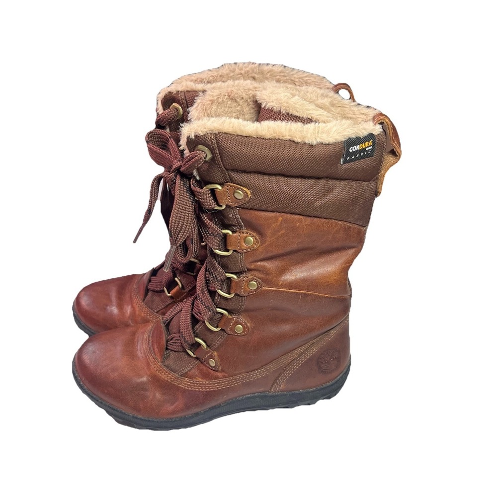 Timberland Mount Hope Women's Brown Full Grain‎ Leather Boot Sz 6 Primaloft EUC